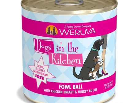 Weruva Dogs in the Kitchen Fowl Ball with Chicken & Turkey Au Jus Canned Dog Food (10-oz, Single) Online Sale