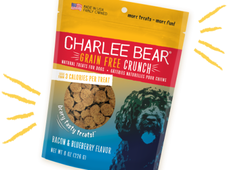 Charlee Bear Grain Free Crunch Bacon & Blueberry Dog Treats Hot on Sale