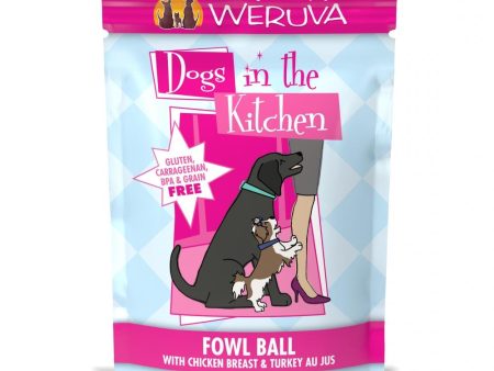 Weruva Dogs in the Kitchen Fowl Ball with Chicken & Turkey Au Jus Dog Food Pouch (2.8-oz, single) Online Sale