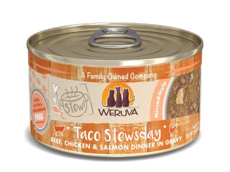 Weruva Cat Stew!  Taco Stewsday Beef, Chicken & Salmon Dinner in Gravy (2.8 Oz - 12pk) on Sale