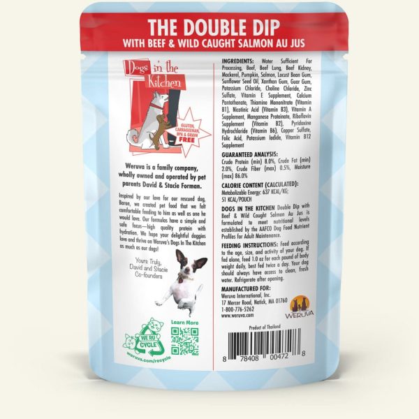 Weruva Dogs in the Kitchen The Double Dip Grain Free Beef and Salmon Dog Food Pouches (2.8-oz, single pouch) Online