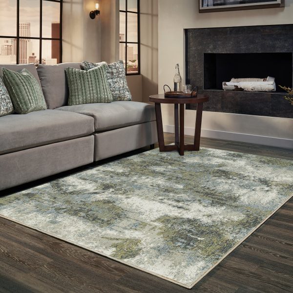 Oriental Weavers Evolution 8039E Blue  Green Area Rug Online now