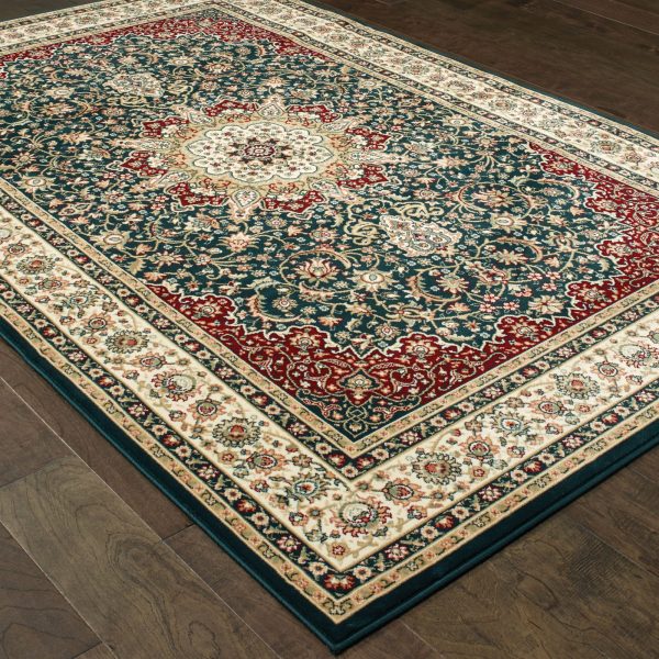 Oriental Weavers Kashan 119U1 Navy  Ivory Area Rug For Cheap