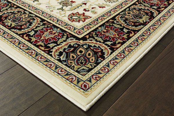 Oriental Weavers Kashan 108X1 Ivory  Black Area Rug Online now