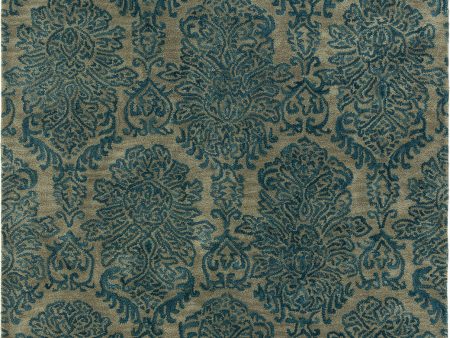 K2 Seville SV-750 Damask Blue Area Rug Cheap