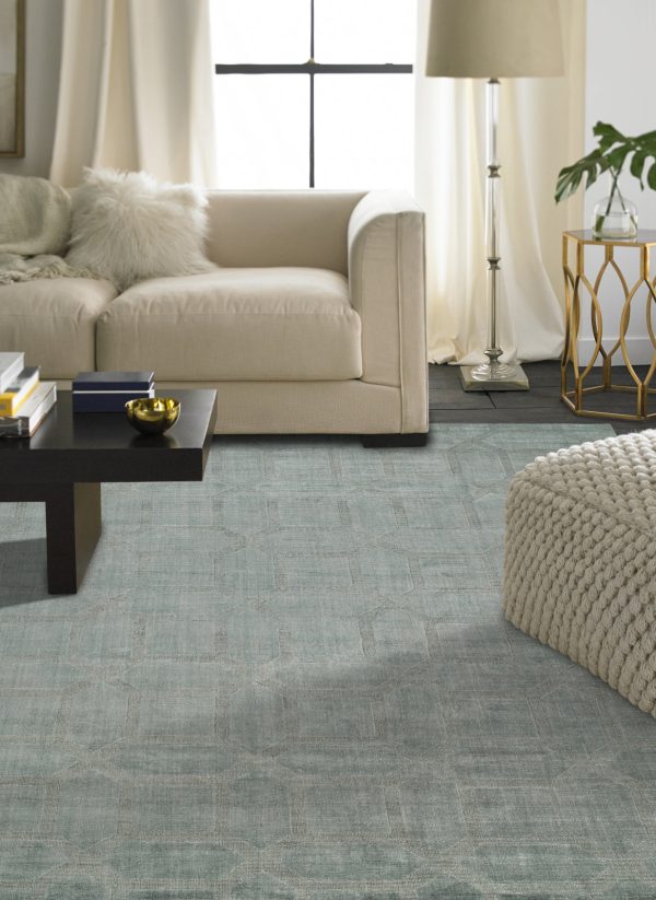 Kalaty Avalon AV-194 Crystal Blue Area Rug Hot on Sale