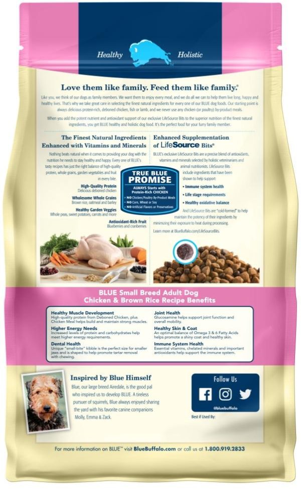 Blue Buffalo Life Protection Natural Chicken & Brown Rice Recipe Small Breed Adult Dry Dog Food Supply