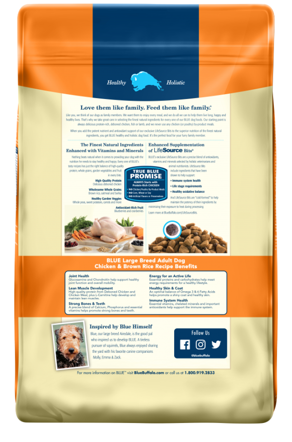 Blue Buffalo Life Protection Natural Chicken & Brown Rice Recipe Large Breed Adult Dry Dog Food For Cheap